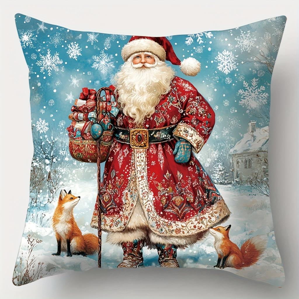 Wohndekoration Weihnachten Festliche Drucke Kissenbezüge Muster Kissenbezug Geeignet für Sofa Schlafzimmer Auto Kissenbezug