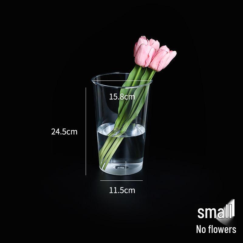 Secchiello Acrilico Risveglio di Fiori: Vaso quadrato grande trasparente per fiori freschi e composizioni