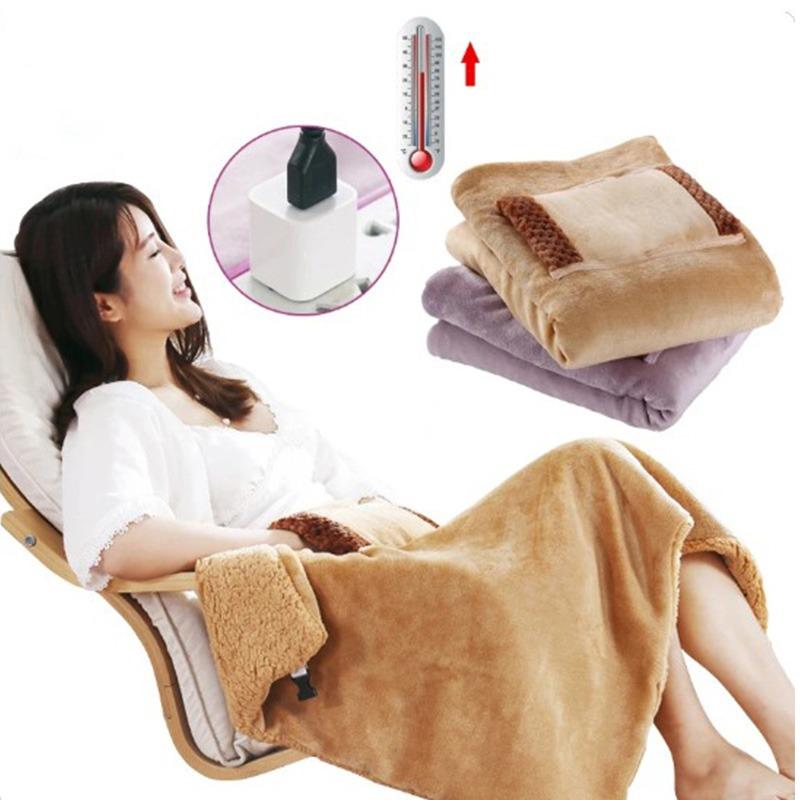 Одеяло с электрическим подогревом 60x80 см, USB Многофункциональное зимнее согревающее одеяло для рук, наколенники, офисное шерстяное дорожное одеяло для обеда, перерыва