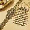 Caucasian Ethnic Rhinestone Women's Waist Belt & Breastplate Set