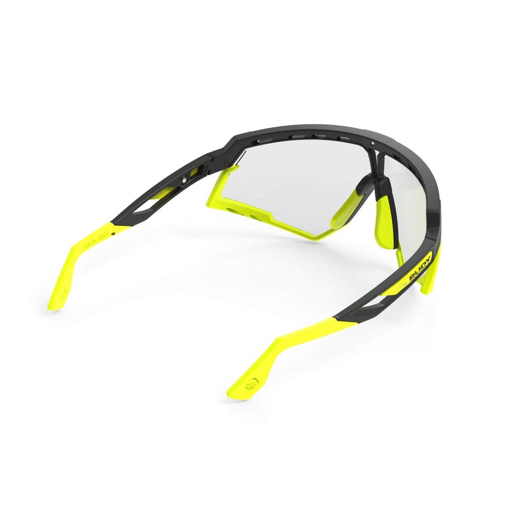 Rudy Project DEFENDER Sport Schwarz Matt Bumper Fluo 2 Photochrome Schwarze Sonnenbrille, Rahmen, Gelb, ImpactX® Laser, Gläser, SP527806-0002
