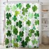 Elegant Green and White Clover Pattern Waterproof Shower Curtain – Perfect for Bringing a Fresh and Natural Touch to