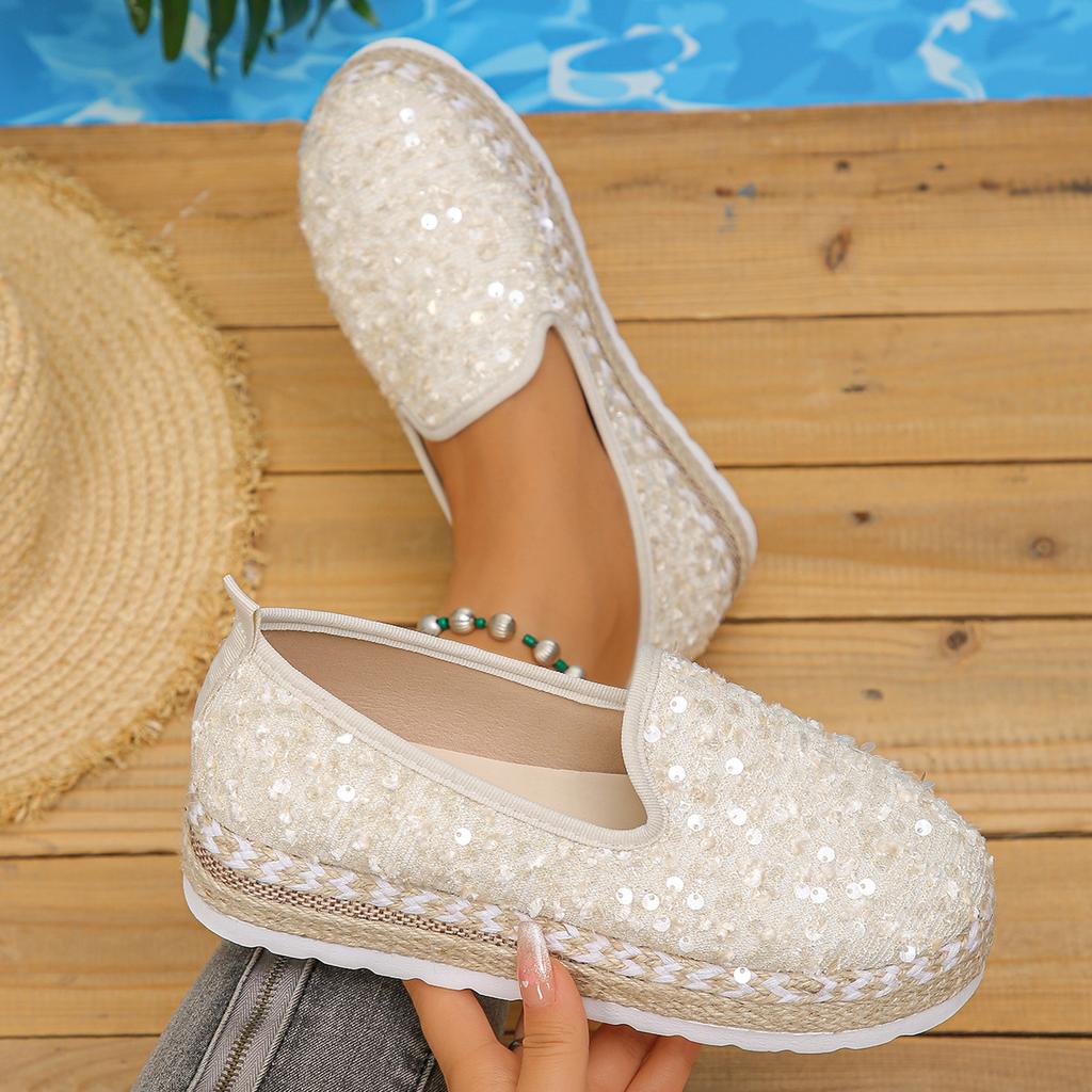 Fashion Platform Loafers Dress Flat Shoes Woman Sneaker Round Toe Low Heels Elegant Stylish Summer Comfortable 2024 Trend