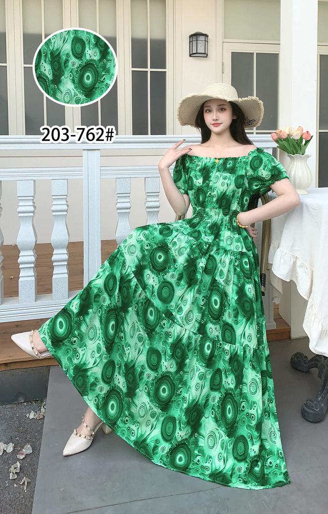 2024 Women's Beach Dress Short Sleeve Floral Dress Cotton Travel Vacation Bohemian Skirt Summer Halter