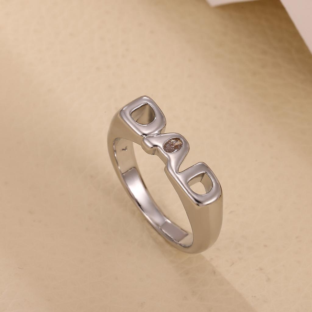 Love Mom Letter Rings For Women Mather Father Sister Jewelry Gold Color Zirconia 7-8 Size Dad Sis Mama Anillos Best Family Gift
