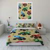 Monster Trucks with Inspiring Quotes Bedding Duvet Cover Set Duvet Cover Pillowcases  (1*Duvet Cover 2*Pillowcases, without duvet insert)