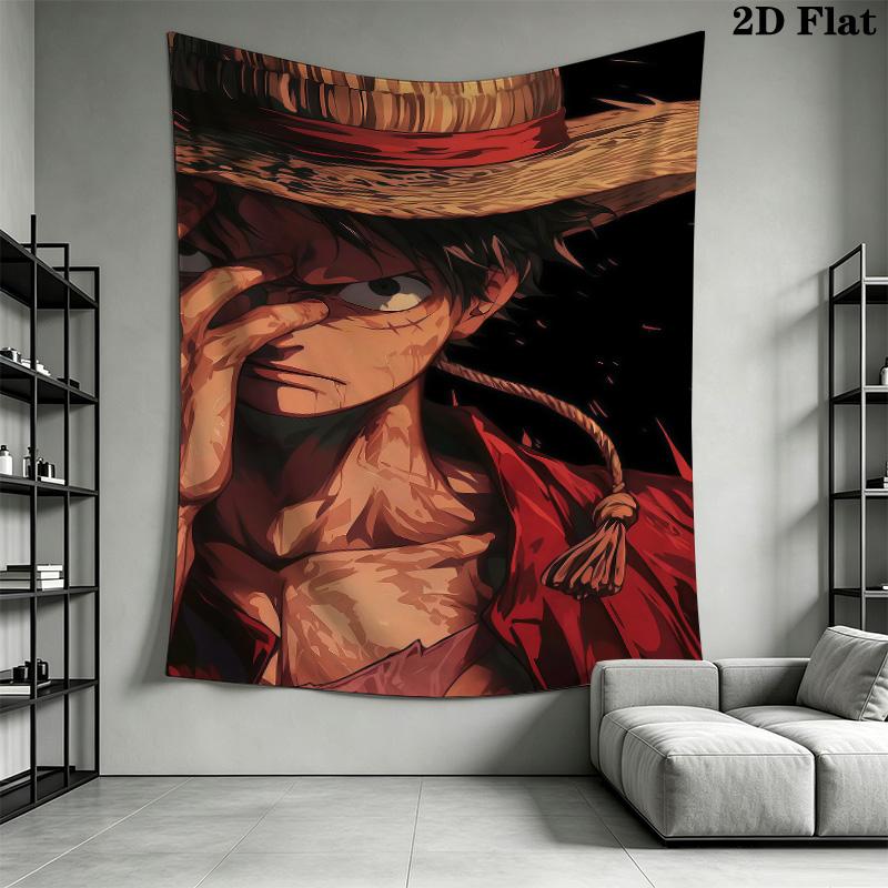 Arazzo da Parete Monkey D Luffy di One Piece Appeso Estetico alla Parete Coperta in Tessuto Stampato Arazzi Decorativi per Camera da Letto Soggiorno Decorazioni per la Casa