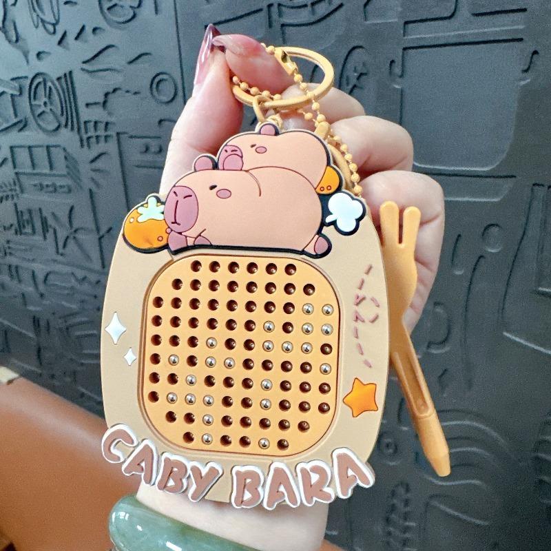 Unzip Magnetic Steel Ball Drawing Board Keychain Cute Schoolbag Pendant Car Key Chain Gift Magnetic Drawing Board