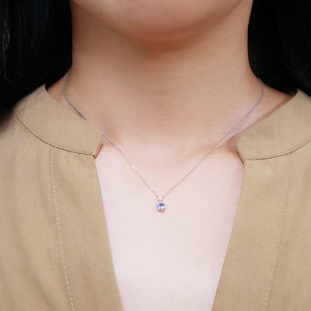 Vendome Aoyama Platinum Necklace with December Birthstone Tanzanite and Diamond APVN198540TA [Official]