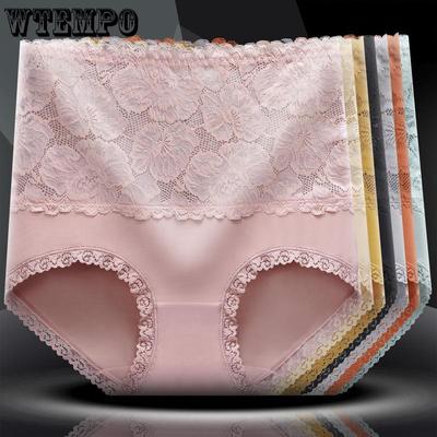 High Waist Tight Women's Pants Antibacterial Shaped Hip Lift Large Traceless Sexy Lace Women's Triangle Pants