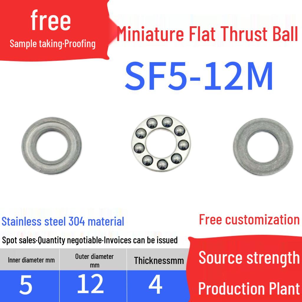Stainless Steel 304 Miniature Thrust Ball Bearings (ID 2-12mm)