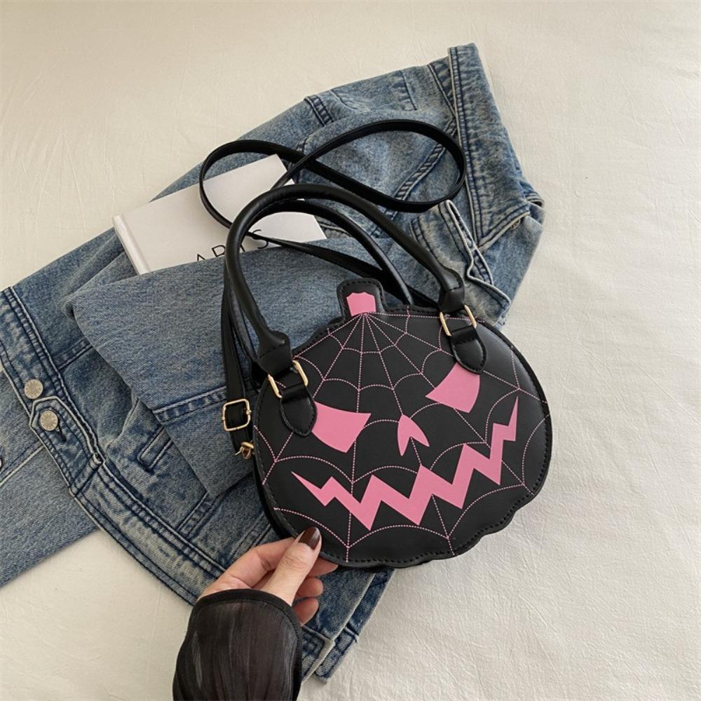 Skull Pumpkin Shape Bag Round Ghost Handbag Fashion Halloween Shoulder Bag  Women