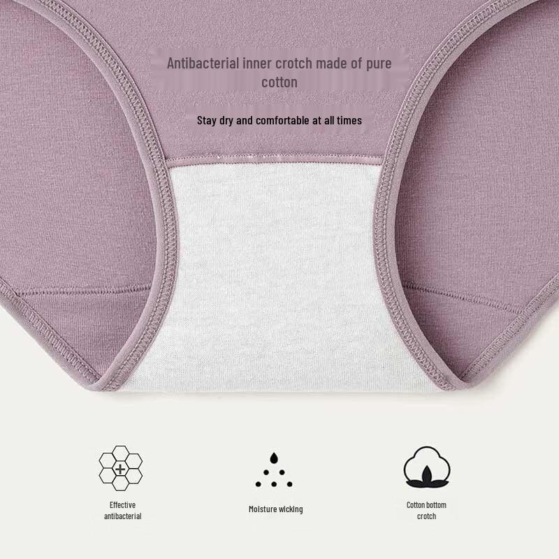 YOUNGYELL Women's High Waist Cotton Antibacterial Underwear 4-Pack