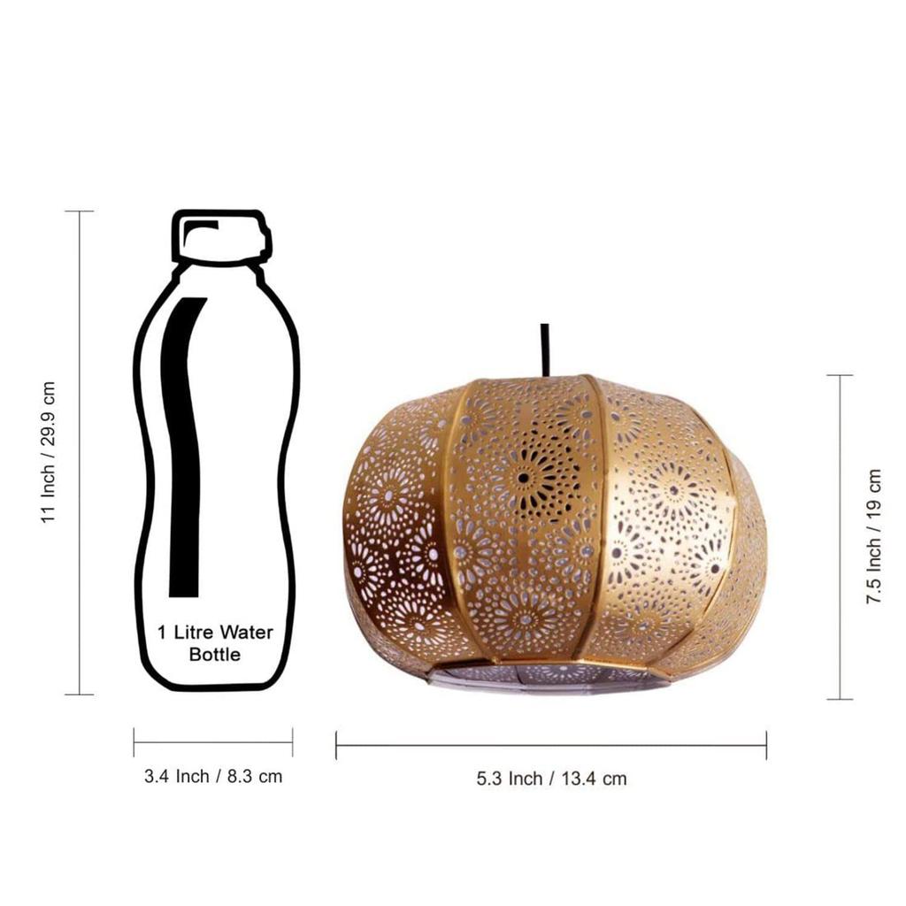 'Moroccan Grandeur' Hand-Etched Iron Wall Pendant Light for Living Room & Ceiling Hanging Lights (Without Bulb)