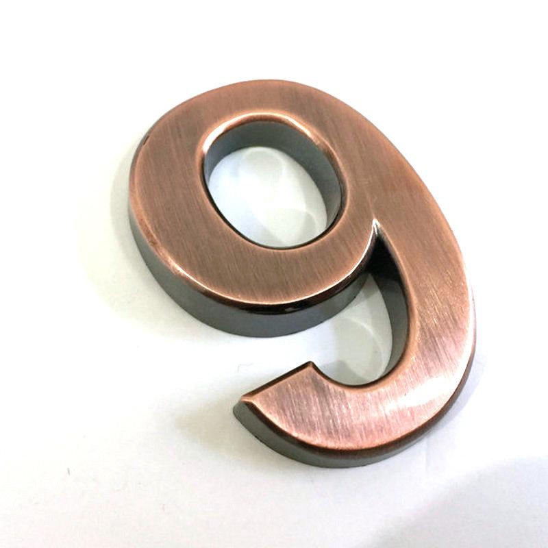 3,9-дюймова АБС дверна табличка з гальванічним покриттям, цифровий номерний знак, готель, вулиця, цифровий номер будинку, золото, срібло, чорний, бронза