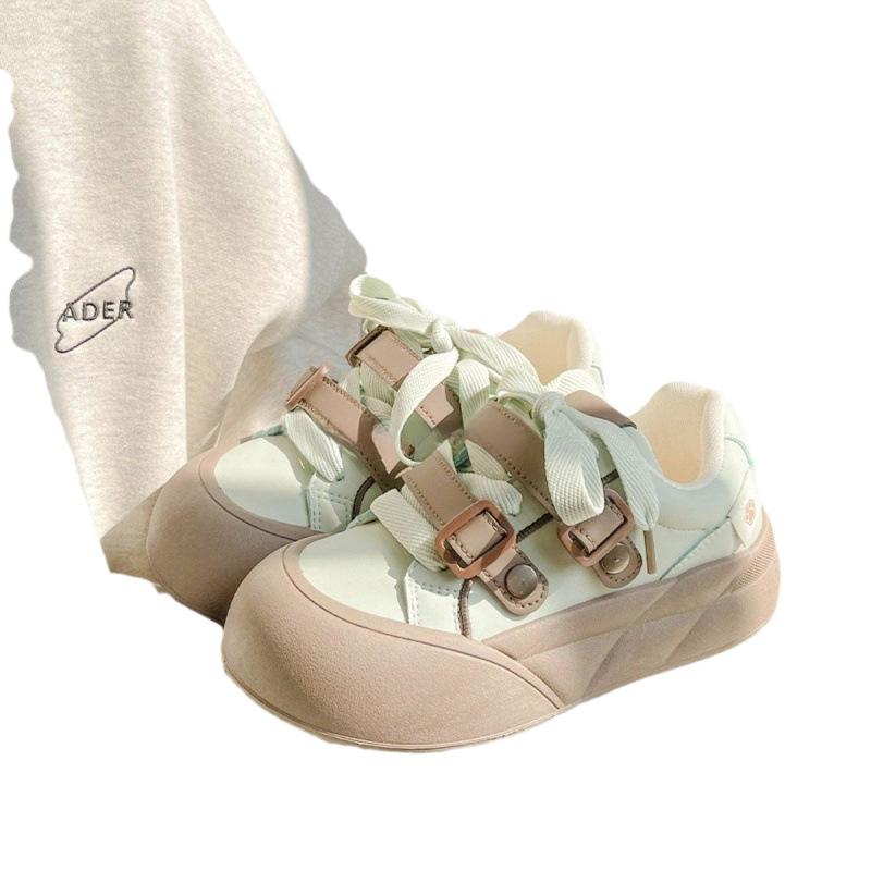High-value Versatile Chic Shoes Women's 2025 New Popular Platform White Shoes Casual Sports Shoes Bread Shoes Tide