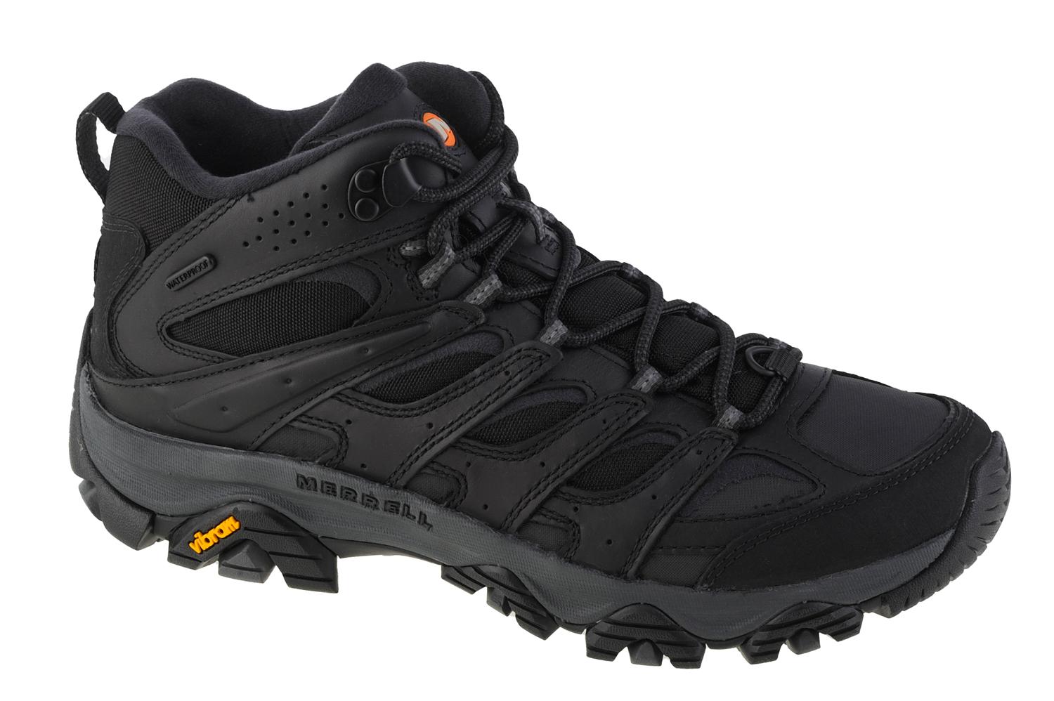 Scarpe da trekking da uomo in pelle liscia Merrell 41 nero
