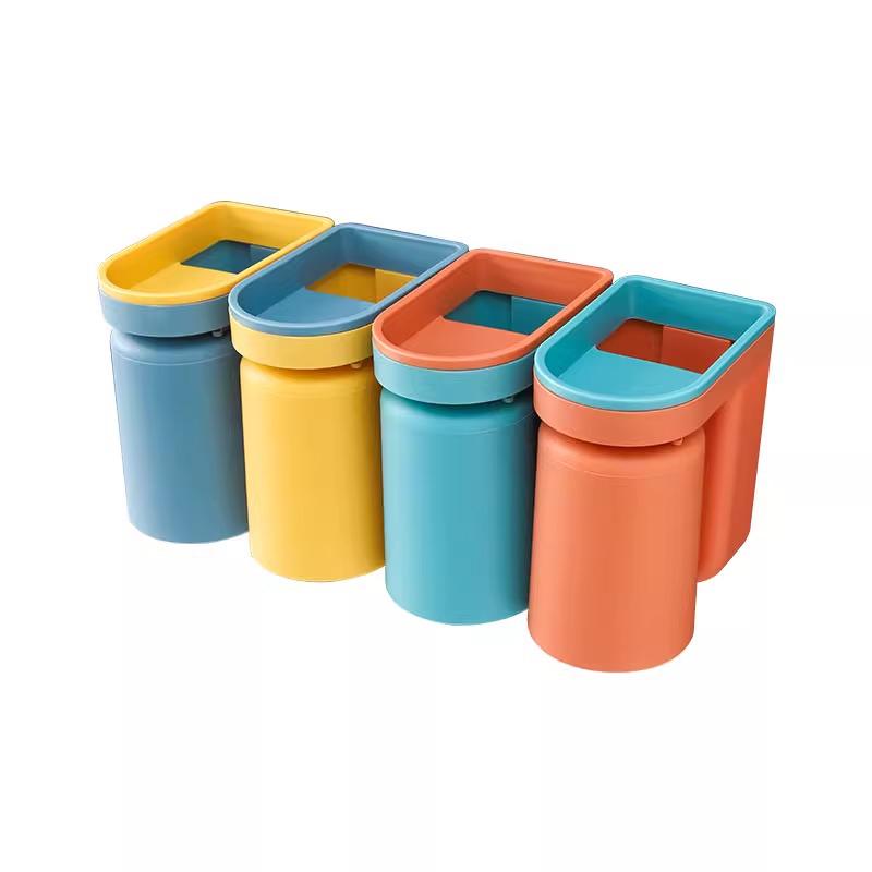 2-Pack Wall-Mounted Toothbrush Holder & Cup Set - No Drilling Needed