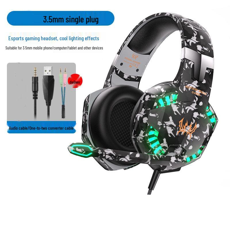 Casque Gaming Circum-Aural Inzhuo G2000 avec Microphone, Basses Profondes pour Musique sur Ordinateur Portable/de Bureau