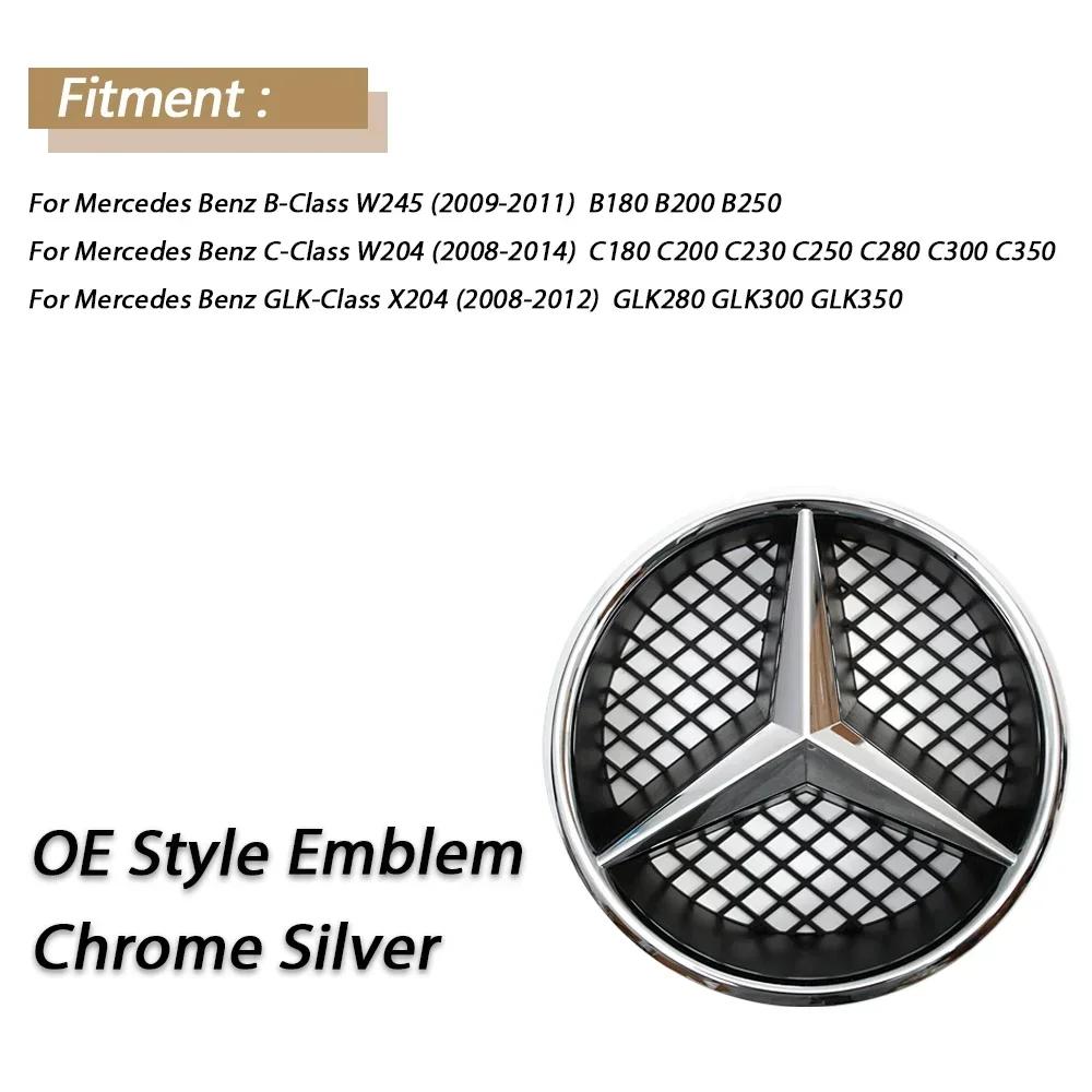 

C200 E200 For Mercedes Benz Black LED Emblem Mirror Front Grille Emblem For Mercedes Benz B/C/GLK-Class 08-14 W204 W245 X204 Chr