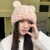 Winter Hat Girl Cute Sweet Knitted Wool Hat Cold and Warm Windproof Ear Protection Plush Hat