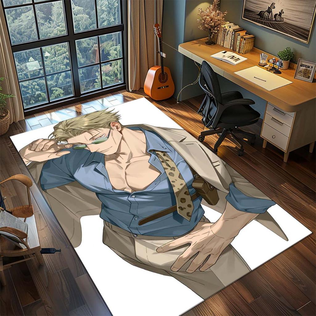 Jujutsu Kaisen Rectangle Polyester Rug Anime Carpet Non Slip Living Room Bedroom Floor Mat -QJY