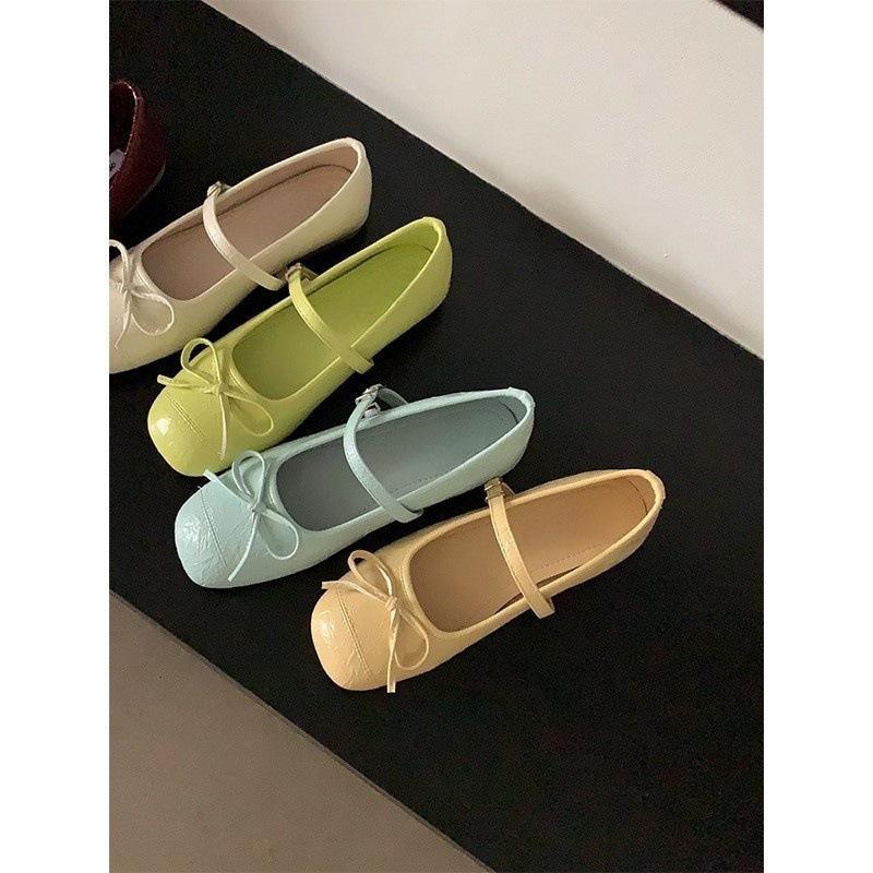 French bow Mary Jane shoes ballet shoes flat shoes Zichun gentle shallow mouth single shoes soft sole