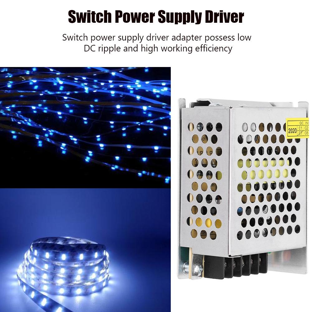Power Supply Driver Adapter 12V Aluminum Alloy LED Screen Light Bar 3D Printer(S-36-12;12v 3a 36W:AC100-240V )