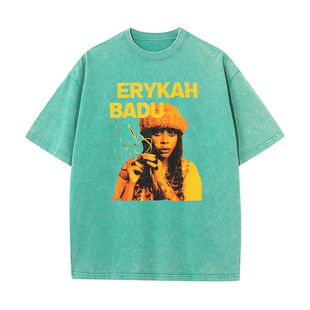 Erykah Badu Vintage Graphic T Shirt Women Men 90s Oversized Cotton T Shirt Unisex Streetwear Tee Loose Fit Short Sleeve