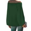Off Shoulder Solid Color Women Shirt Spring Autumn Lantern Long Sleeve Women Blouse Daily Clothing