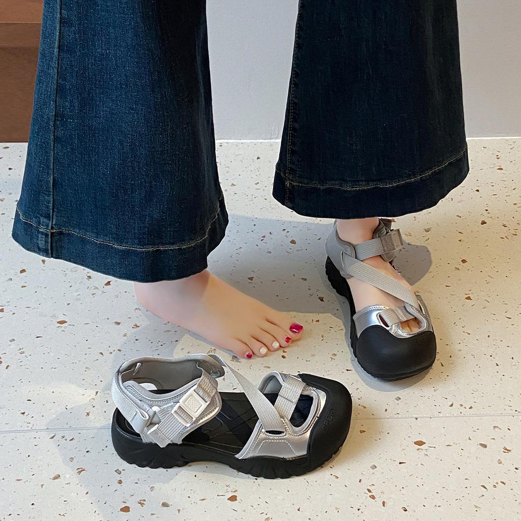 Casual Women's Shoes 2025 New Sports and Leisure Fashion Bag Head Sandals Wear Soft-soled Beach Shoes Casual Sandals Women