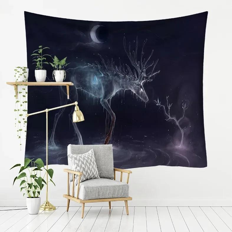 Forest Elk Background Pattern Tapestry Home Wall Decoration Tapestry Bedroom Living Room Tapestry