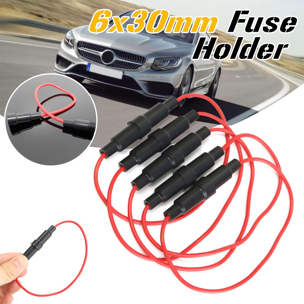 Gebildet 5pcs 6x30mm AGC Fuse Holder Inline Screw Type With 16 AWG Wire 100pcs 6x30mm Fast Blow Glass Fuses Quick Blow Car Glass Tube Fuses Assorted Kit 0 5a 1a 2a 3a 4a 5a 6a 8a 10a 15a - View #6
