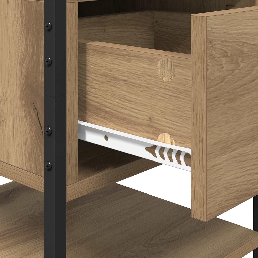 Artisan Oak Nightstand 40 X 42 X 56 Cm Engineered Wood