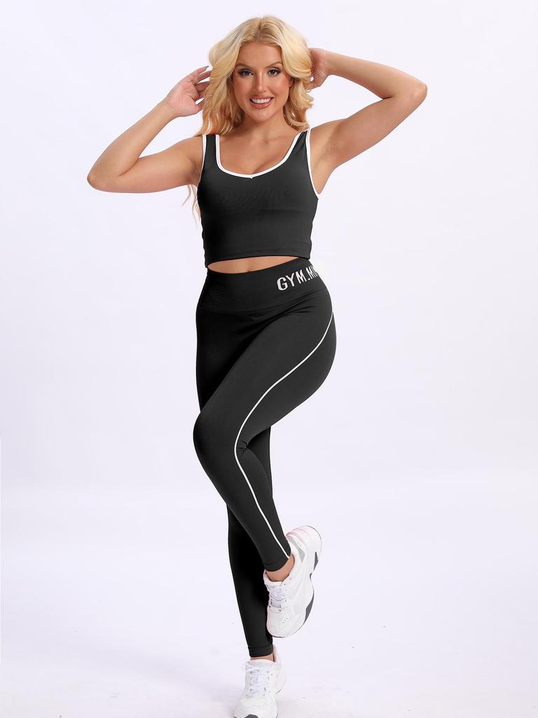 Autumn Colorblock Seamless Yoga Pants