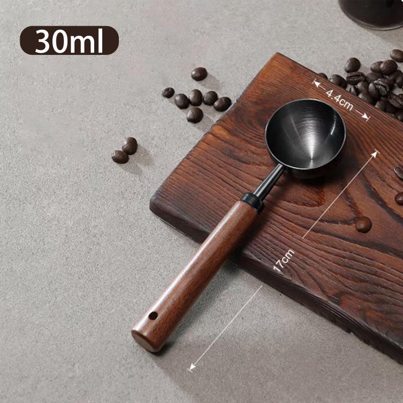 Walnut Wood Coffee Scoop Stainless Steel Long Handle Measuring Spoon For Coffee Tablespoon Kitchen Tool Cafe Accessories