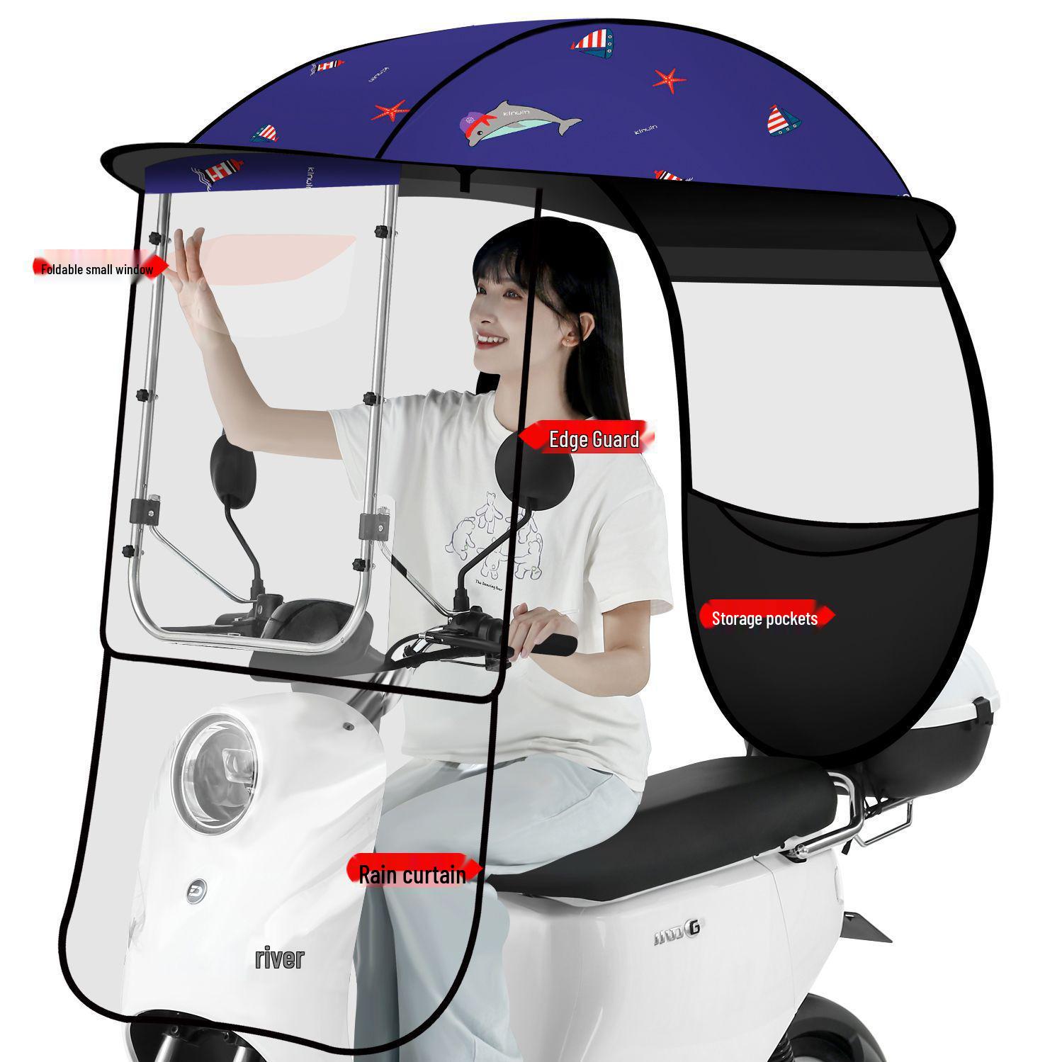 

Потовщений дощозахисний навіс для електромобіля, навіс для автомобіля, мотоцикла та трицикла With Rearview Mirror Model