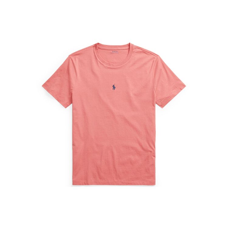 

Polo Ralph Lauren Ss22 Однотонная футболка с вышивкой логотипа, хлопковая, с круглым вырезом, с коротким рукавом, мужская, футболки, розовая, MNPOTSH1N821386 XS