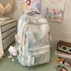 Schoolbag fashion casual backpack new tie-dye trend backpack Korean version large-capacity middle school student schoolbag make-up bag