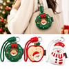 Compact Holiday Bag Charm PU Leather Holiday Keyring Couple Christmas Pendant  Stocking Stuffer