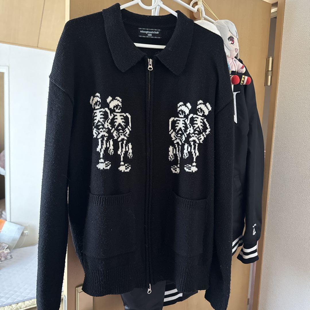 

[Б/У] кардиган с принтом скелета niceghostclub, размер M