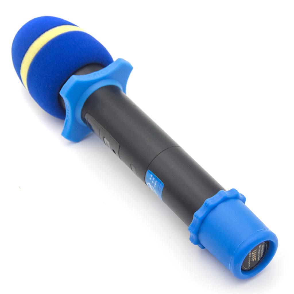 Coolvox 1Set Mikrofon-Windschutz aus Schaumstoff und kabelloses Mikrofon, KTV, Silikon-Anti-Roll-Gerätering, universeller quadratischer, rutschfester Kreis für BBS MIC