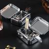 Stainless Steel Portable Ashtray With Sealed Lid Pocket Size For Outdoor Camping Driving Travel Use