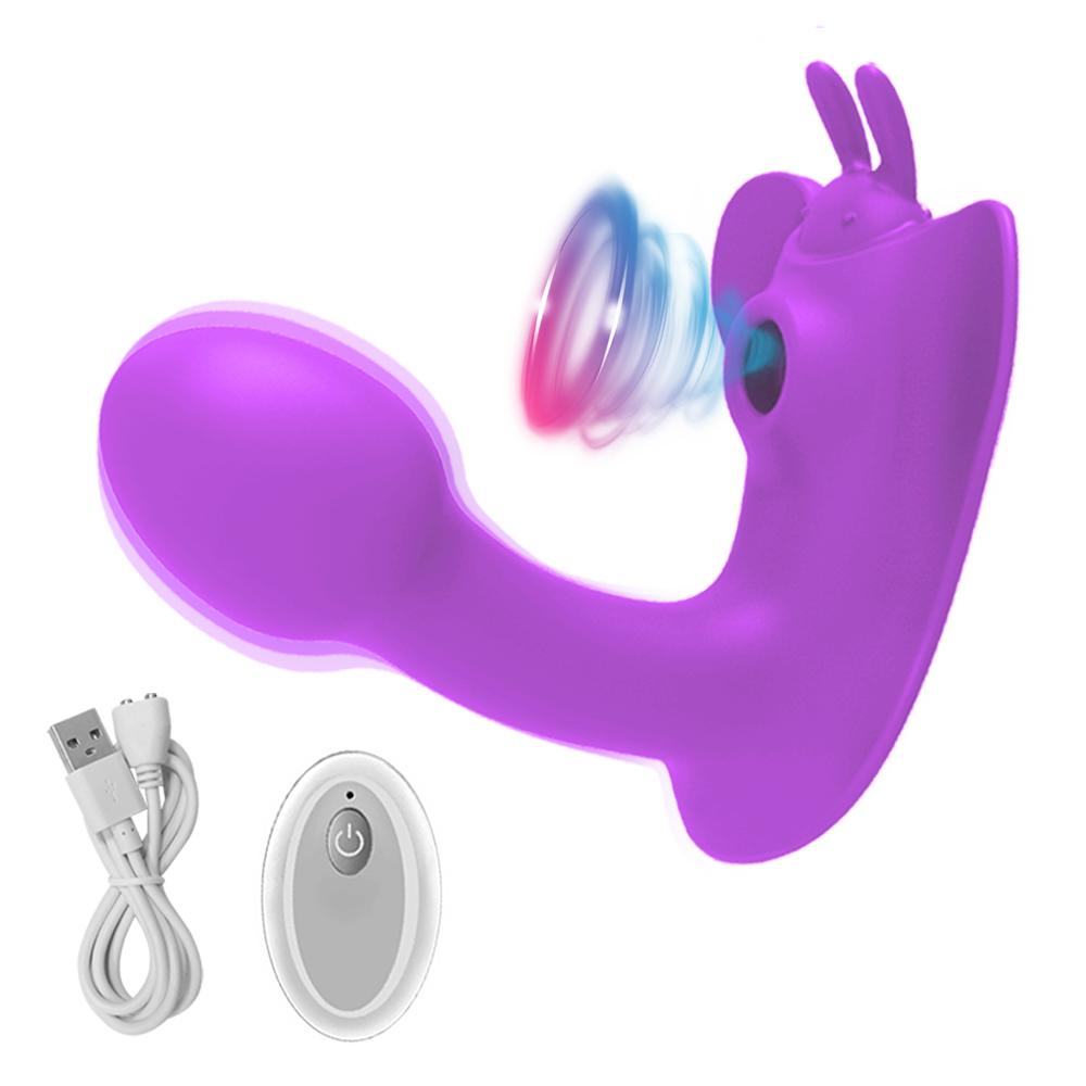 POMFW G Spot Clitoris vibrateur télécommande Double pénétration Stimulation vibrateurs jouets sexuels pour les femmes Couples