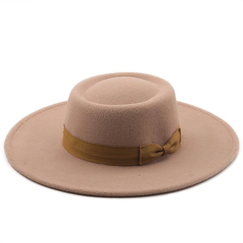 Nuovo cappello jazz a tesa larga in lana autunnale e invernale.cm per uomo e donna, copa concava cappello a cilindro nero, cappello in feltro