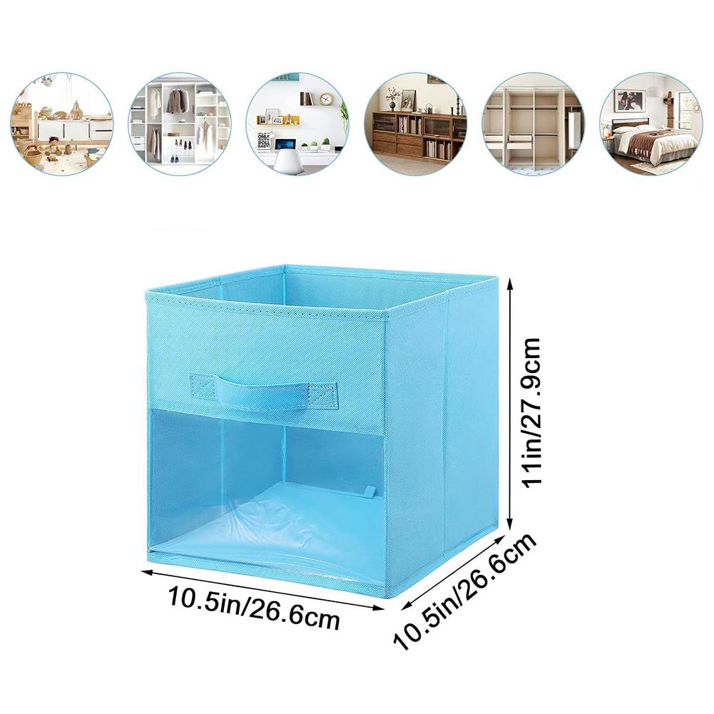 Foldable Storage Boxes with Transparent Window Design 6 Pack for Organizing and Saving Space in Closets and Playrooms
