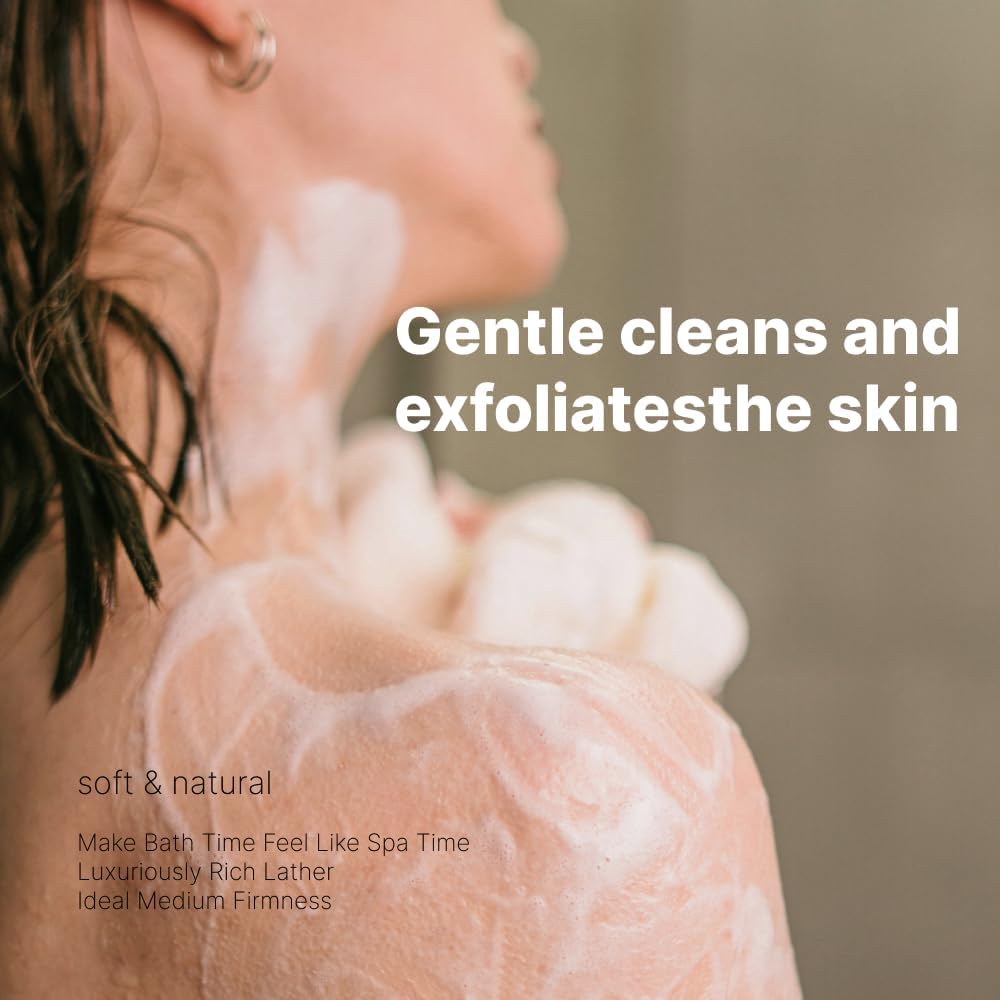 Natural Loofah Sponge,Integrated Soft Sponge Layer,Shower Exfoliating Body Scrub,Gentle Skin-Friendly Loofah Sponge,Suitable for Men and Women,Ideal