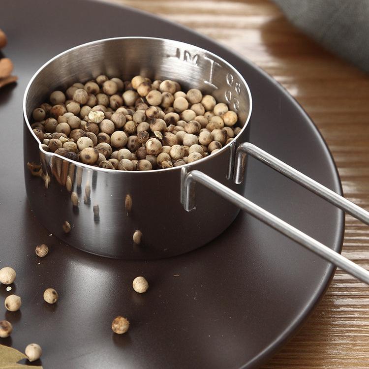 Stainless Steel Measuring Cups & Spoons Set - 4-Piece for Baking & Coffee Beans.