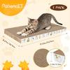 PatiencET Cat Scratching Board 4 Pack, Cardboard Cat Scratcher with Catnips, Flat Double-Sided Cat Scratch Pad for Indoor Small Medium Cats Kittens