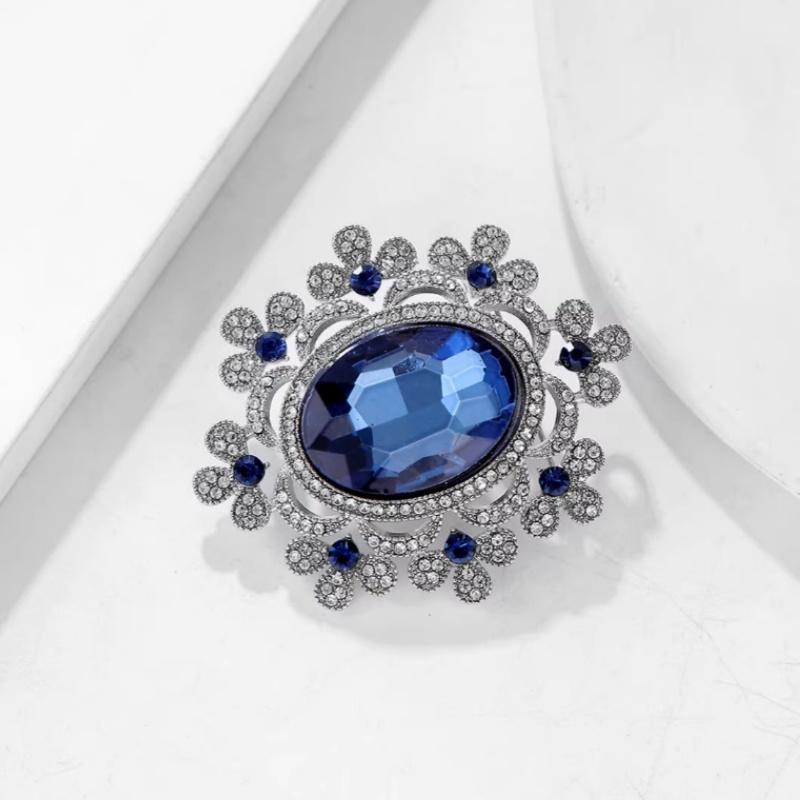 Vintage Court Crystal Brooch For Women Men Luxurious Suit Corsage Pin Office Party Backpack Gifts Jewelry Accessories